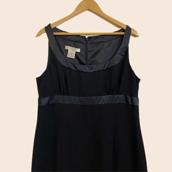 Evan Picone Black Sleeveless Cocktail Dress Size 16 - Picture 2 of 9